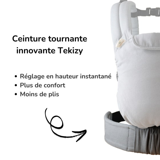 Naturioù Guizy Gris Marin - Ergonomic baby carrier from birth