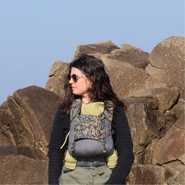 Guizy Gris Marin - Porte-bébé physiologique dès la naissance Naturiou