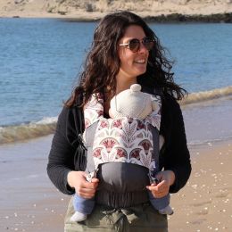 Guizy Gris Marin - Porte-bébé physiologique dès la naissance Naturiou