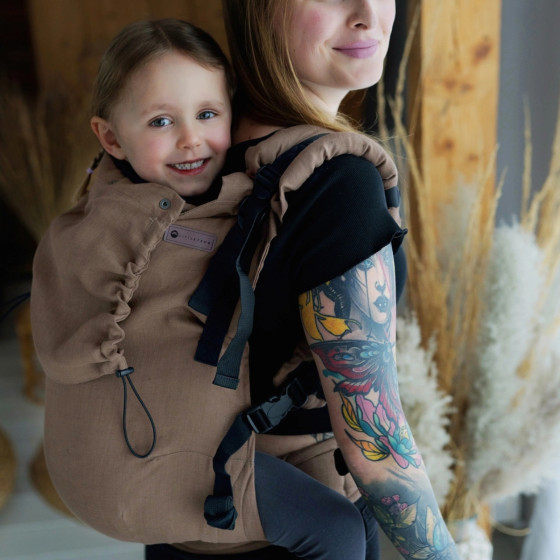 Little Frog Preschooler Linen Bali Wood - Porte-bambin en lin