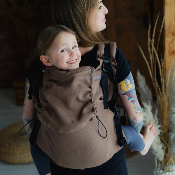 Little Frog Preschooler Linen Bali Wood - Porte-bambin en lin