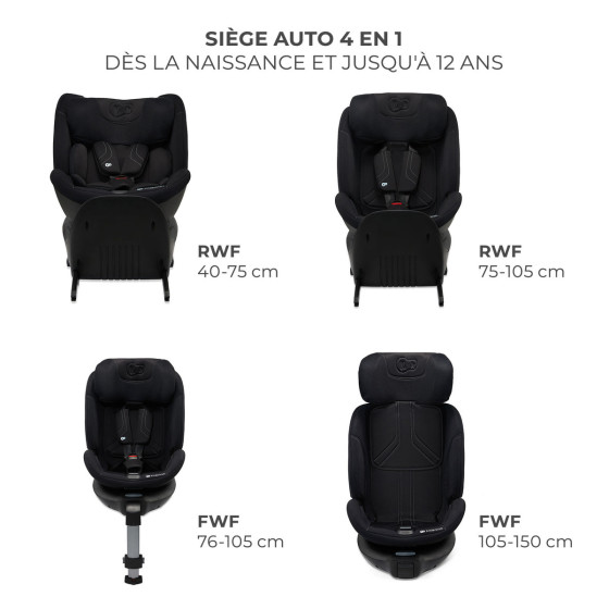 Kinderkraft XRIDER 2 i-Size (40-150 cm) Siège Auto Pivotant