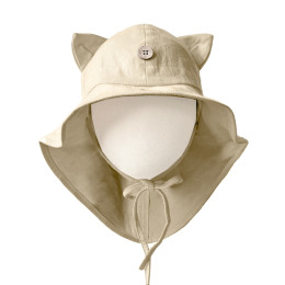 ManyMonths ECO Hempies Adjustable Summer Hat with Kitty Ears - Beach Dust