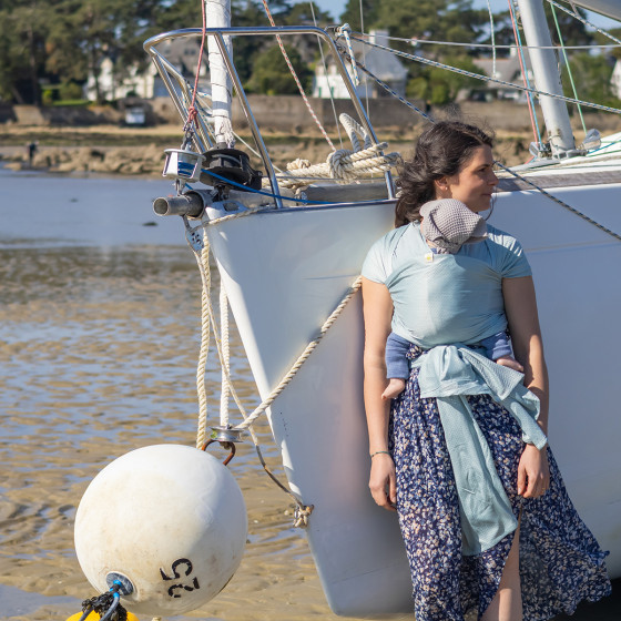 Naturioù R'Wrap Bleu Polaire – écharpe de portage respirante