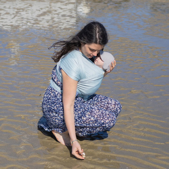 Naturioù R'Wrap Bleu Polaire écharpe de portage respirante