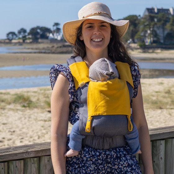 Naturioù Guizy Gris Marin - Ergonomic baby carrier from birth