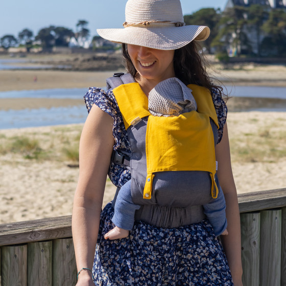 Naturioù Guizy Gris Marin - Ergonomic baby carrier from birth