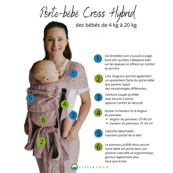 Little Frog Cross Hybrid Carrier Calm miles - Half Buckle