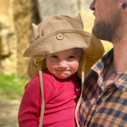 ManyMonths ECO Hempies Adjustable Summer Hat with Kitty Ears - Frappé Coffee