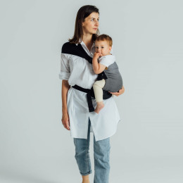 LennyLamb LennyHip Little Herringbone Ombre Grey - hip baby carrier