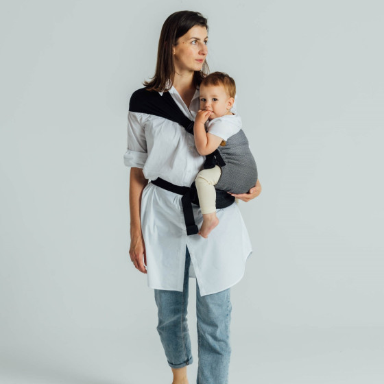 LennyLamb LennyHip Little Herringbone Ombre Grey - hip baby carrier