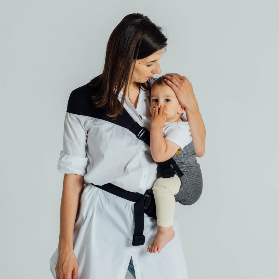 LennyLamb LennyHip Little Herringbone Ombre Grey - hip baby carrier