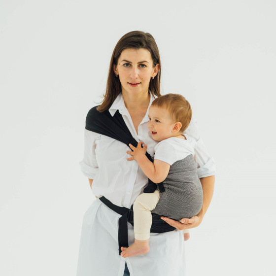 LennyLamb LennyHip Little Herringbone Ombre Grey - hip baby carrier
