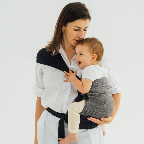 LennyLamb LennyHip Little Herringbone Ombre Grey - hip baby carrier