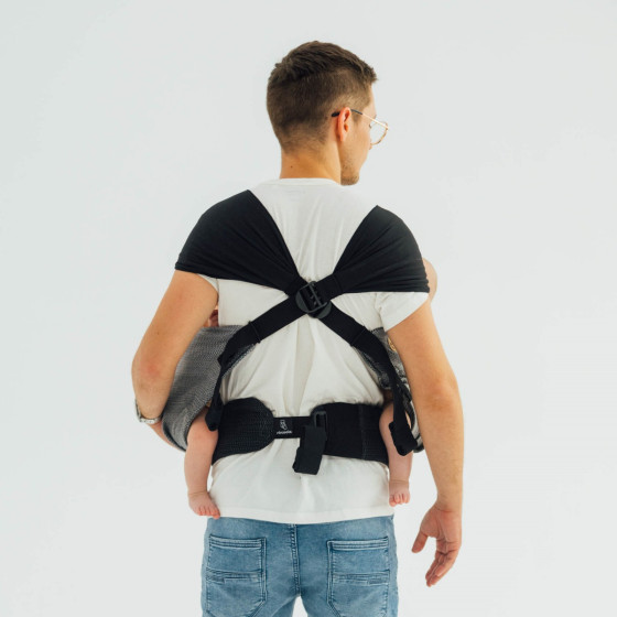 LennyLamb LennyTwin - Little Herringbone Ombre Grey  -  adjustable twin carrier