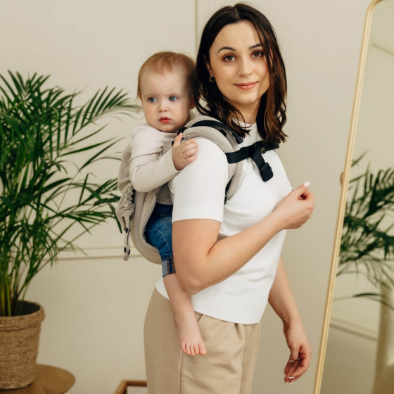 Peanut Butter Lennylamb Onbuhimo PRO Standard en Sergé Brisé - Porte-bébé dorsal