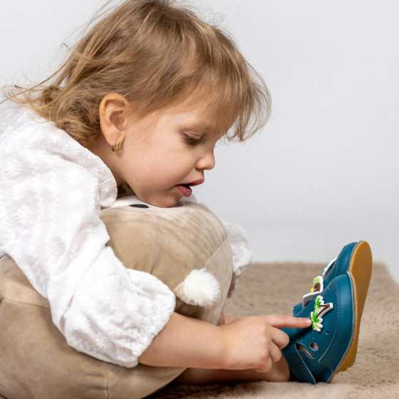 ERDA Play - Chaussures barefoot enfant - Bleu Play Teal
