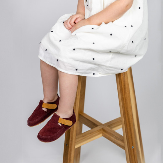 ERDA Daim - Chaussures barefoot enfant en Cuir Velours ERDA