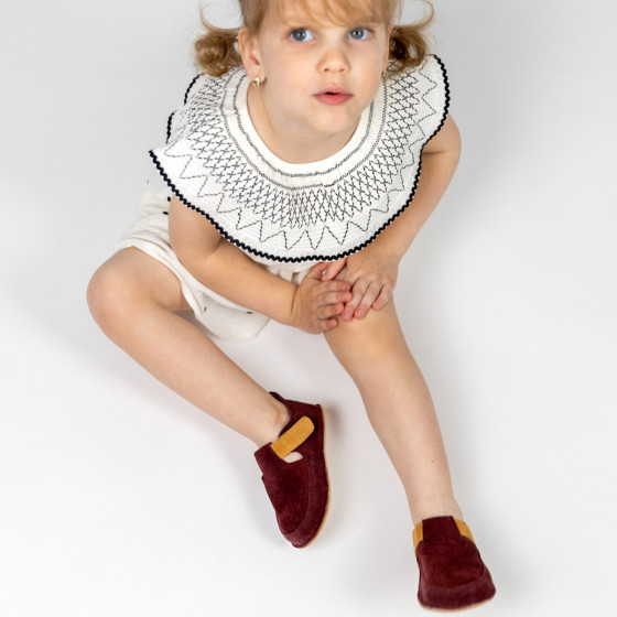 ERDA Daim - Chaussures barefoot enfant en Cuir Velours ERDA