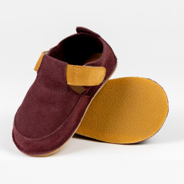 ERDA Daim - Chaussures barefoot enfant en Cuir Velours