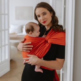 Storchenwiege Leo Orange Écharpe De Portage Storchenwiege baby carrier