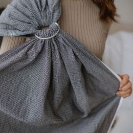 Storchenwiege Ring Sling Leo Black - White Storchenwiege baby carrier