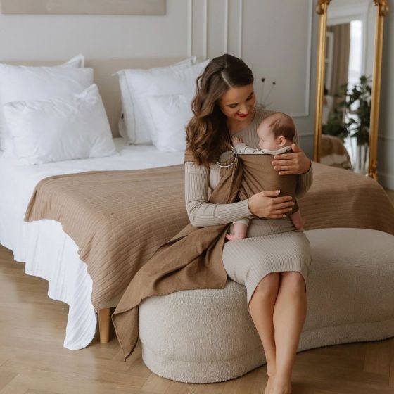 Storchenwiege RingSling Leo Café Storchenwiege baby carrier