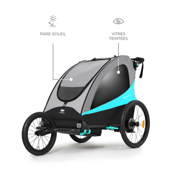 KinderKraft NAVA - Remorque Vélo Enfant 3en1