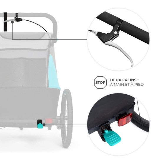 KinderKraft NAVA - Remorque Vélo Enfant 3en1