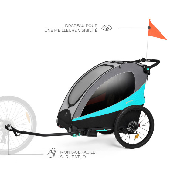 KinderKraft NAVA - Remorque Vélo Enfant 3en1