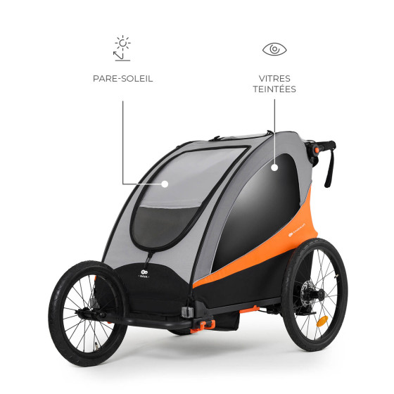 KinderKraft NAVA - Remorque Vélo Enfant 3en1