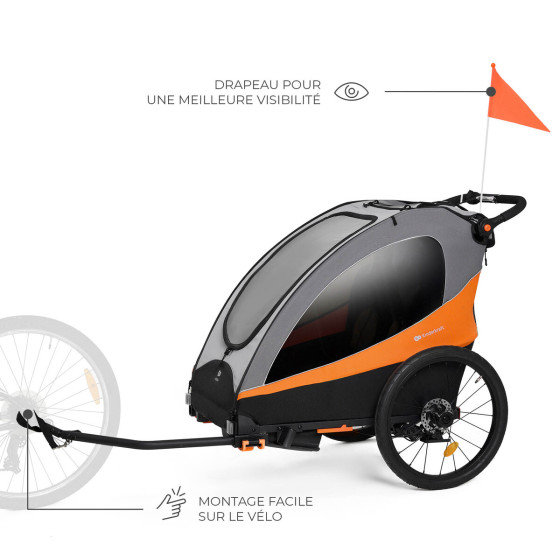 KinderKraft NAVA - Remorque Vélo Enfant 3en1