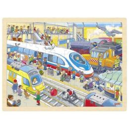 Goki Puzzle gare - Jouet en bois Goki jeux en bois
