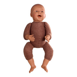 Newborn 49cm 2.7kg - Breastfeeding and Carrying Demonstration Dummy - Timo2 (Garçon peau foncée)