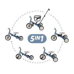 Petite & Mars - Turbo -  Multifunctional tricycle 5in1 - Ocean-Blue