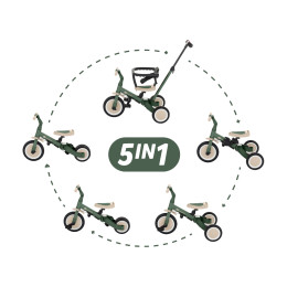Petite & Mars - Turbo -  Multifunctional tricycle 5in1 - Misty Green