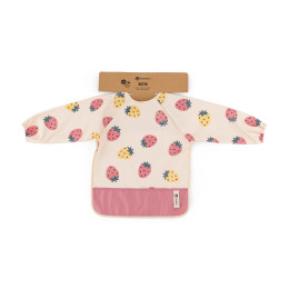 Petite&Mars - Ben - Bavoir à enfant manches longues - Beige Strawberies