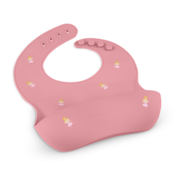 Petite&Mars - Take&Match - Bavoir avec récupérateur en silicone