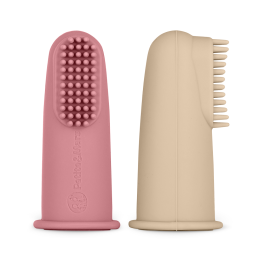 Petite&Mars - Lot de 2 brosses à dents à doigt pour bébé en silicone