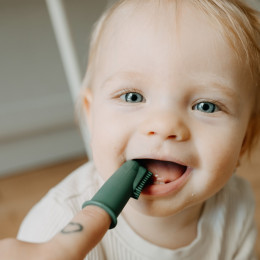 Petite&Mars - Lot de 2 brosses à dents à doigt pour bébé en silicone