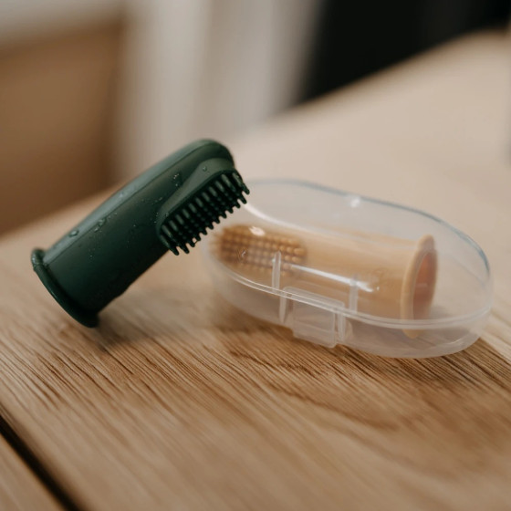Petite&Mars - Lot de 2 brosses à dents à doigt pour bébé en silicone