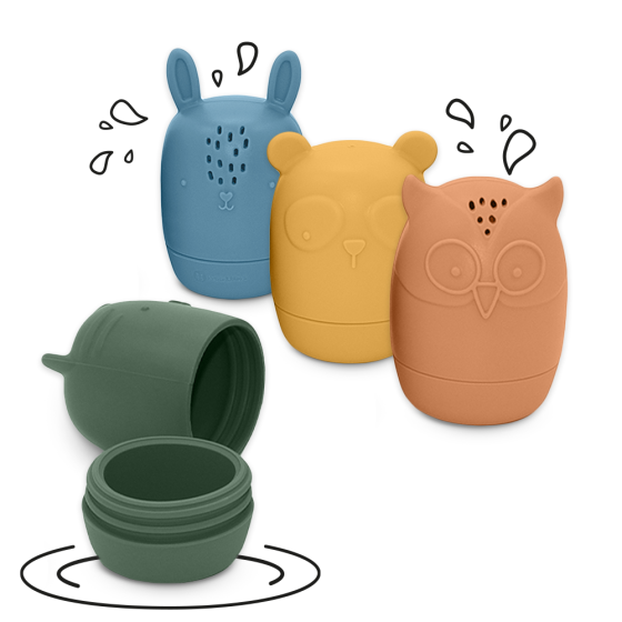 Petite&Mars - Amigos - Jouets de bain en silicone Petite & Mars