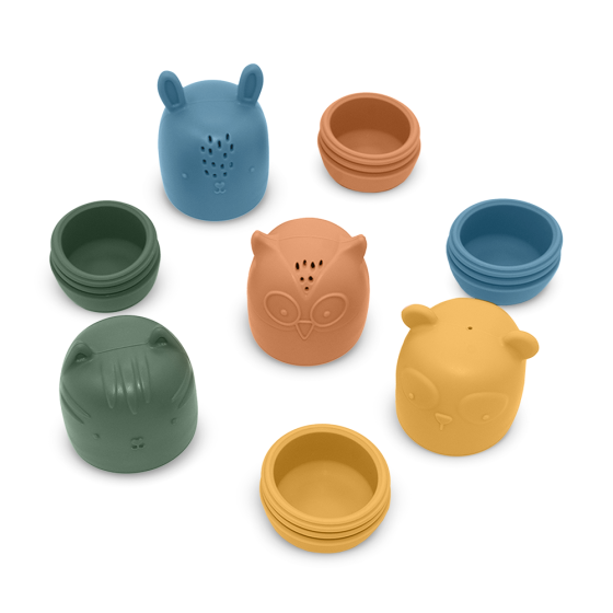 Petite&Mars - Amigos - Silicone bath toys 4 pcs