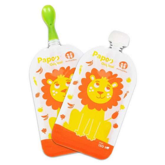 Petite&Mars - Papoo Original - Lot de 6 Gourdes Réutilisables