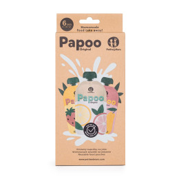 Petite&Mars - Papoo Original - Lot de 6 Gourdes Réutilisables - fruits