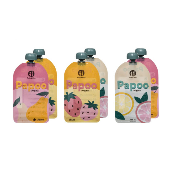 Petite&Mars - Papoo Original - Lot de 6 Gourdes Réutilisables