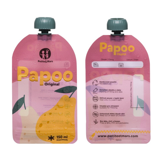 Petite&Mars - Papoo Original - Lot de 6 Gourdes Réutilisables