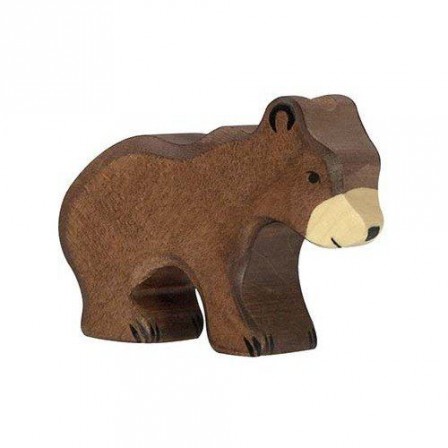 Petit ours brun en bois Holztiger