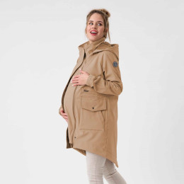 Fun2BeMum Parka Softshell Manteau de Grossesse et Portage - Latte