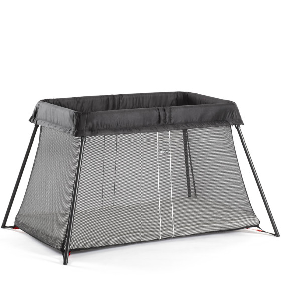 BabyBjörn Pack Lit parapluie Light Noir et Drap housse